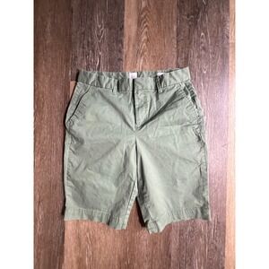Gap Bermuda Shorts Womens 4 Green Good Chino Mid Rise Cotton Blend Pockets